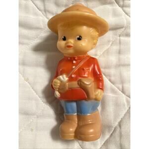 VTG CANADIAN MOUNTIE BOY Rubber Squeaky Toy COMBEX CREATIONS (RCMP) Police